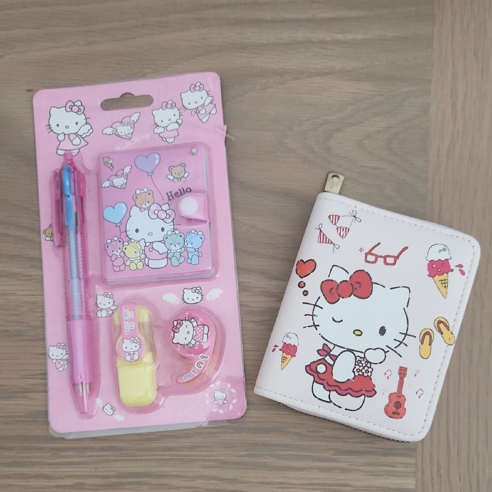 Hello Kitty Inspired Stationery Set and Wallet Bundle!